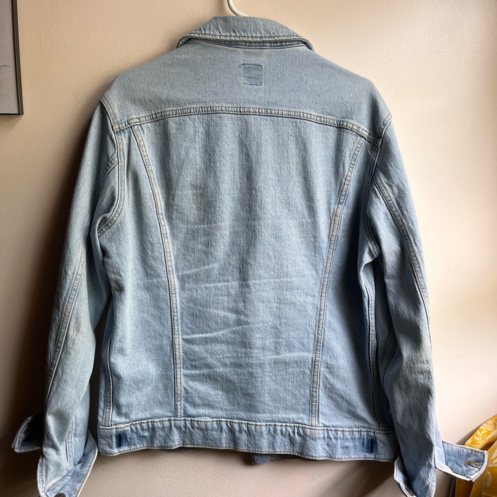 Lee Distressed Light Blue Denim Rider Jacket - Picture 3 of 4